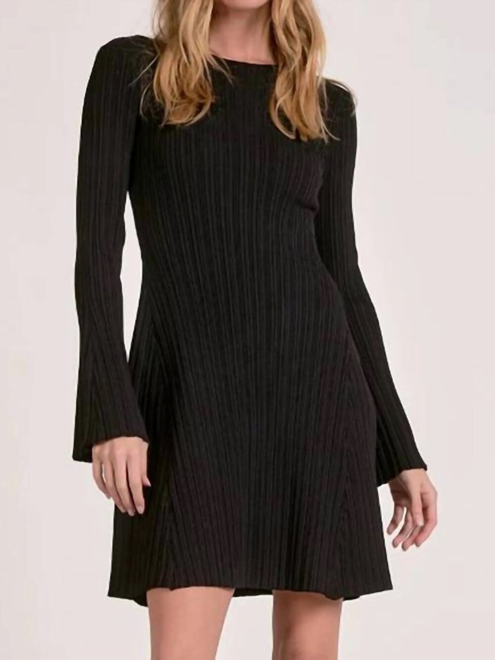 Elan - Crewneck Longsleeve Dress in Black - XL - NWT